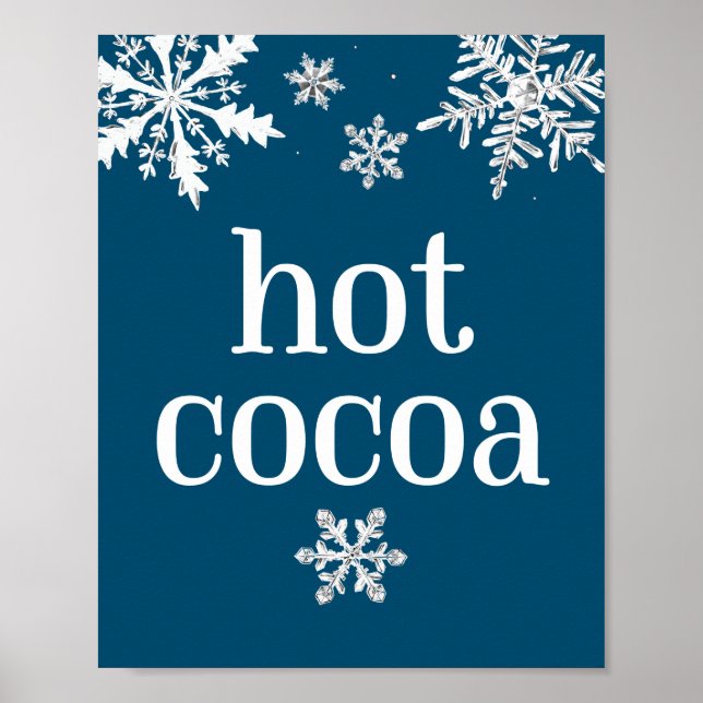 Hett Cocoa Snowflake Party Sign Poster (Framsidan)