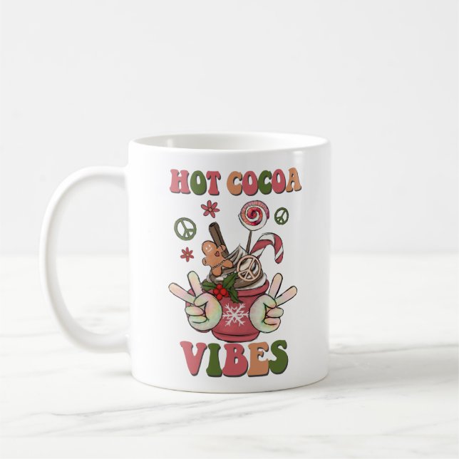 Hett Cocoa Vibes Hett Chocolate jul Kaffemugg (Vänster)