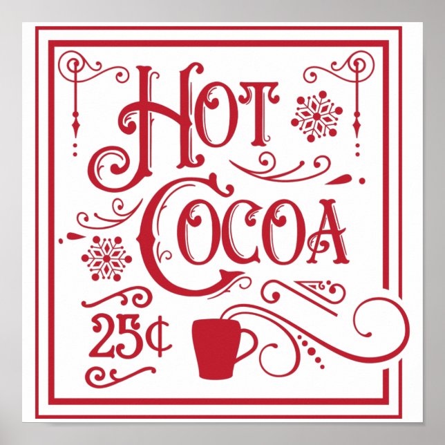 Hett Cocoa Vintage Retro Poster (Framsidan)