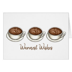 Hett Coffee Kopp Latte Helgdag i Önskemål varmaste Hälsningskort