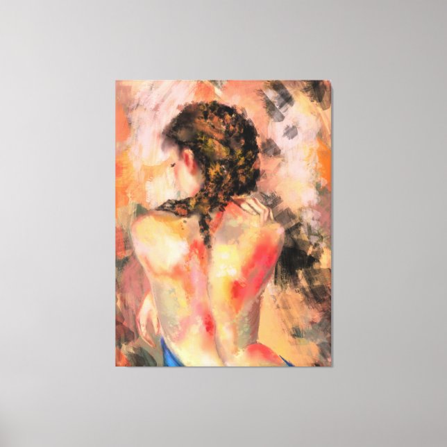 Hett Dam - Abstrakt, originalmålning för kvinnans  Canvastryck (Framsida)