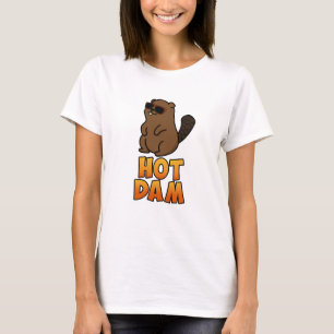 Hett Dam Funny Coola Beaver Pun T Shirt