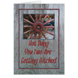 Hett Dang Bröllop Card med vagnhjul Hälsningskort