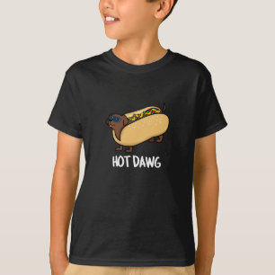 Hett Dawg Funny Hett Hund i en Bun Pun Mörk BG T Shirt