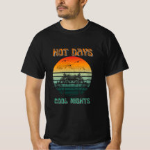 Hett Days Coola Nights:Retro Sunset PalmTree T-shi