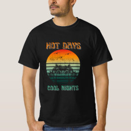 Hett Days Coola Nights:Retro Sunset PalmTree T-shi T Shirt