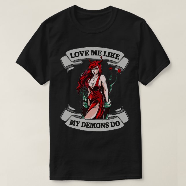 Hett Demonic Devilish Demon Satanic Succubus Evil  T Shirt (Design framsida)