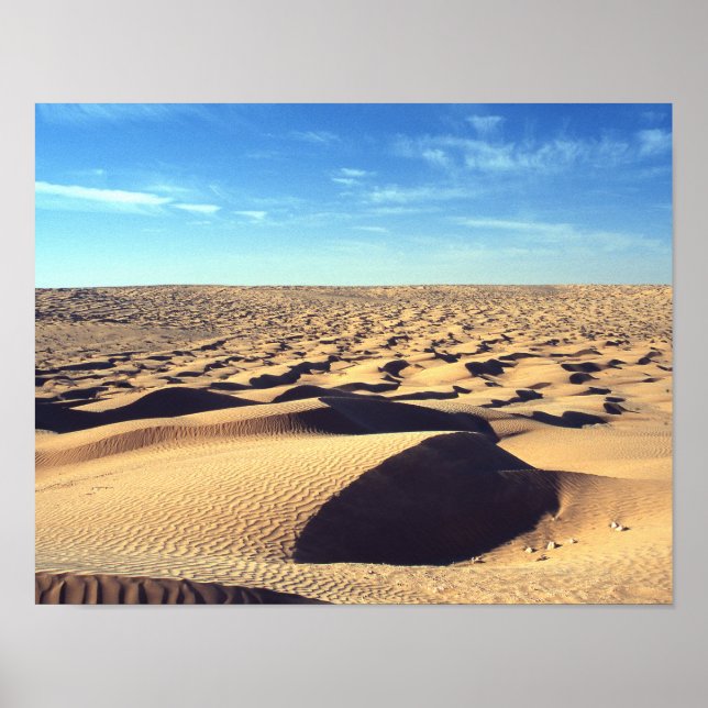 Hett Desert Sahara Blå himmel Cloud Poster (Framsidan)