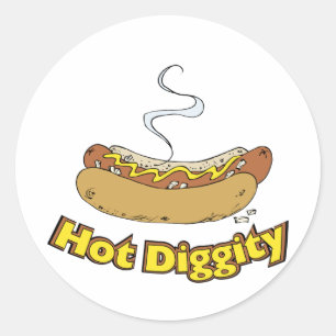 Hett Diggity ~ Hett Hund/Hett Hundar Runt Klistermärke