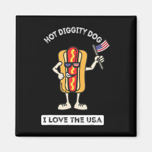 Hett Diggity Hund juli 4 Patriotic BBQ Picnic Cook Magnet