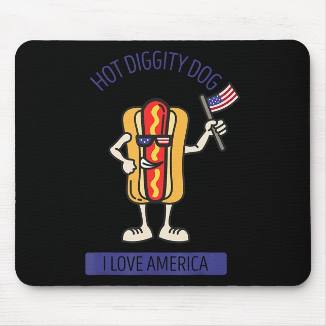 Hett Diggity Hund juli 4 Patriotic BBQ Picnic USA Musmatta (Framsidan)