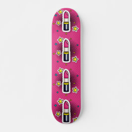 Hett Diva Girl Pop Art Lipstick Skateboard Deck