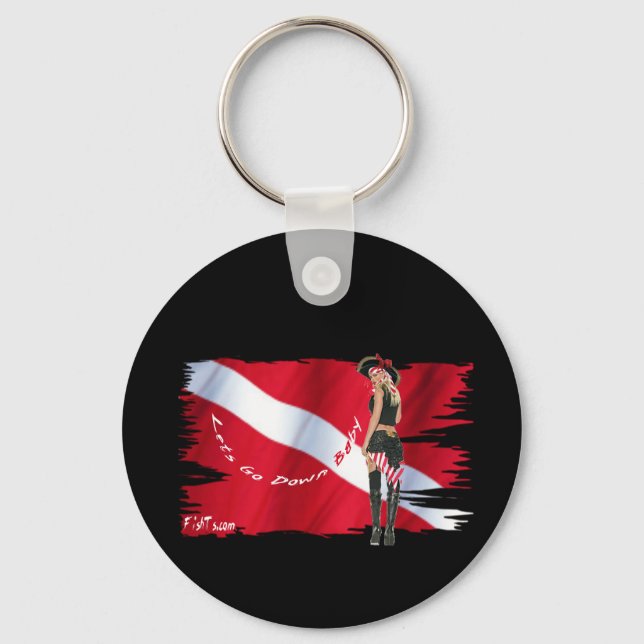 Hett Dive Babes in Bikini's Nyckelring (Framsida)