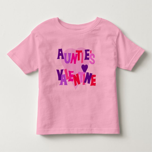 Hett Färg Heart Auntie's Valentine T-shirt (Framsida)