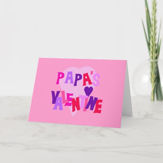 Hett Färg Heart Pappa Valentine Helgkort (Framsida)