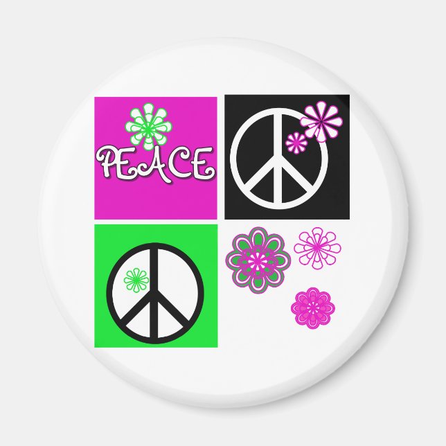Hett Färg Peace Magnet (Framsidan)