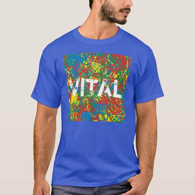 Hett  Färg, vit röd gult grönt T Shirt (Framsida)