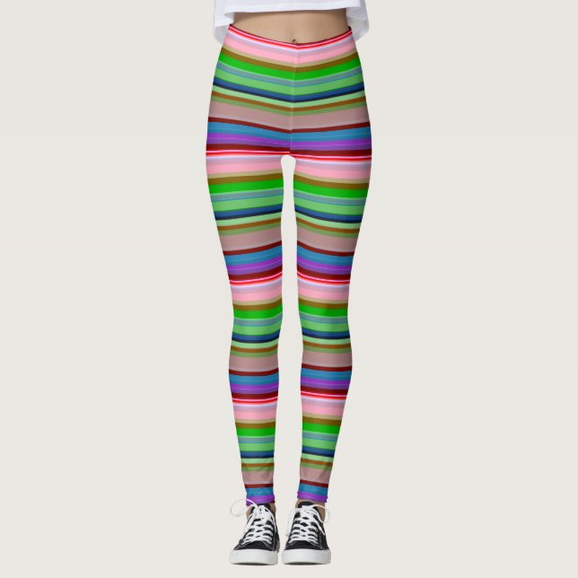 Hett färglöst rand leggings (Framsida)