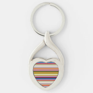 Hett färglöst rand twisted heart silverfärgad nyckelring