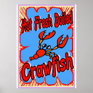 Hett Färsk Kräftor - signatur Poster