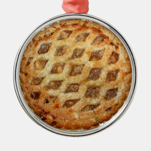 Hett Färskt äpple Paj Julgransprydnad Metall (Framsidan)