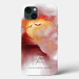 Hett Firar Sunny Mountains Landcape Monogrammed