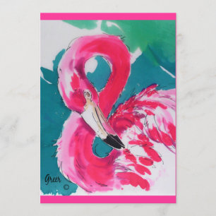 Hett Flamingo "Spara datuminbjudan" Spara Datumet