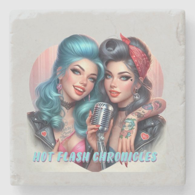 Hett Flash Chronicles Retro Diva Stone Underlägg (Framsidan)