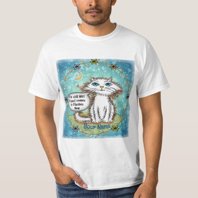Hett Flashklämmor Katt T Shirt (Framsida)