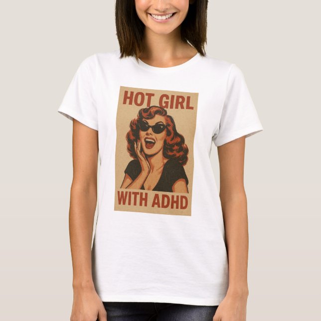 Hett flicka med adhd t shirt (Framsida)