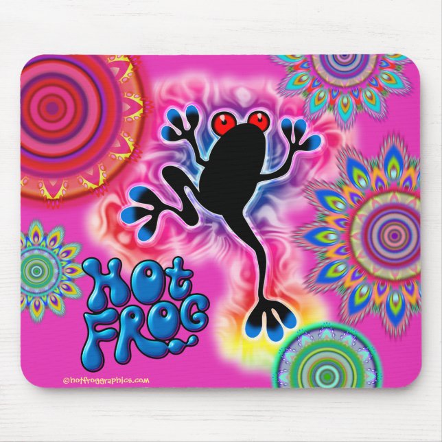 Hett Fog Surfa psychedelic musmatta rosa. (Framsidan)