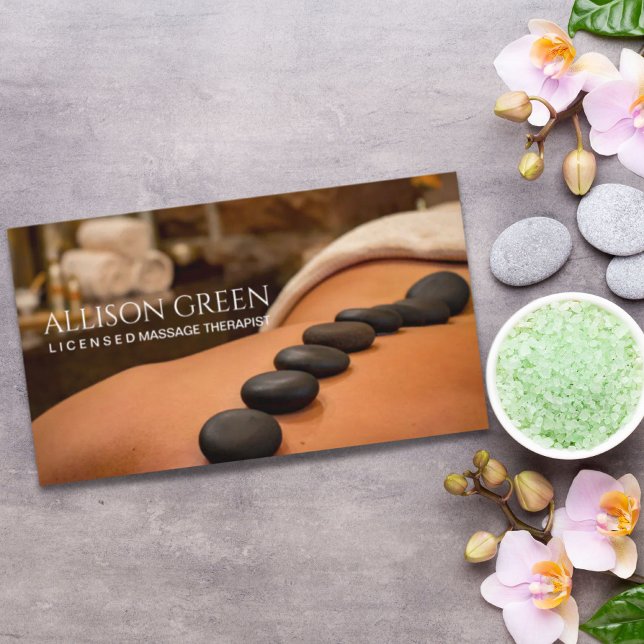 Hett för akupressionstillstånd för ballongen Salon Visitkort (Beauty SPA Acupressure Hot Stone Massage Salon Business Card
)
