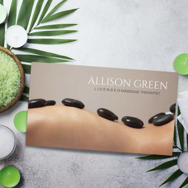 Hett för akupressionstillstånd för ballongen Salon Visitkort (Beauty SPA Acupressure Hot Stone Massage Salon Business Card)