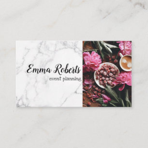 Hett för händelseplanering Pinkn Blommigt Modern B Visitkort