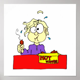 Hett för hett vingar tecknad poster