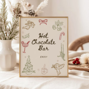 Hett för julgransfärgad Möhippa Chocolat Poster