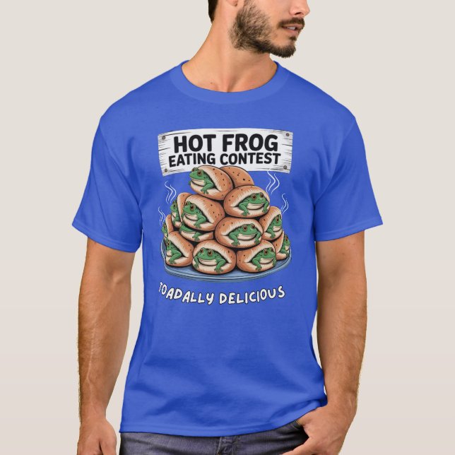 Hett Frog Eating Tävling - Toadally Delicious T Shirt (Framsida)