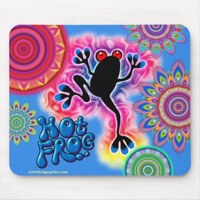 Hett Frog Surfa psychedelic musmatta blue (Framsidan)