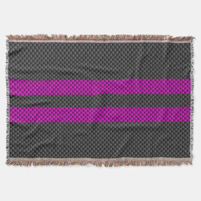 Hett Fuchsia Rosa Tävla Rand kolfiber Stil Mysfilt (Framsidan)