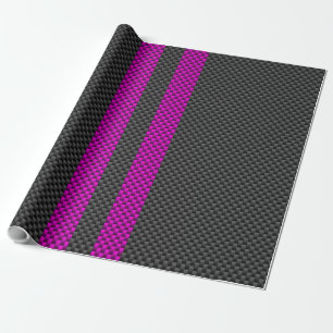 Hett Fuchsia Rosa Tävla Rand kolfiber Stil Presentpapper