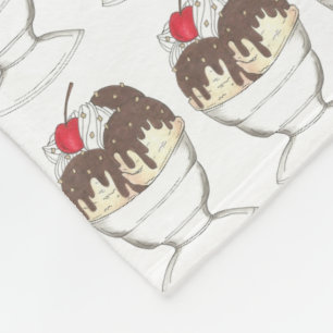 Hett Fudge Ice Cream Shoppe Sundae Foodie Fleecefilt