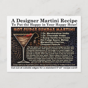 Hett Fudge Sundae Martini Recipe-vykort Vykort