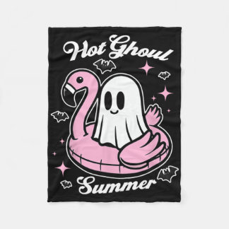 Hett Ghoul Summer Flamingo Ghost Summerween Fleecefilt