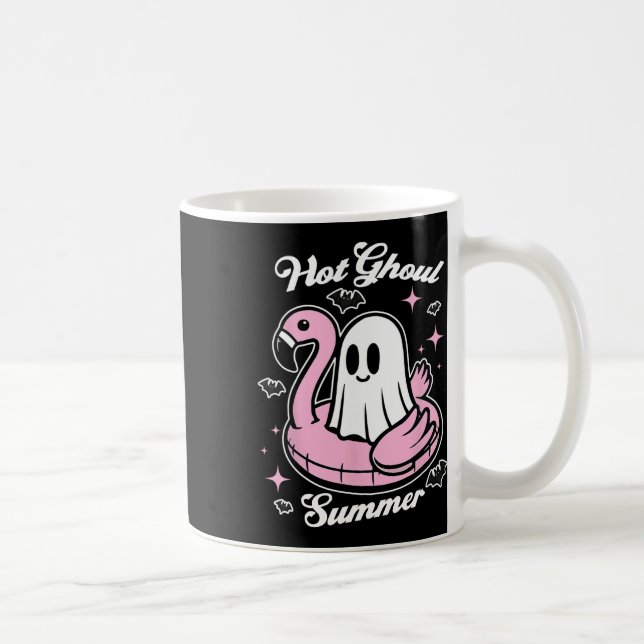 Hett Ghoul Summer Flamingo Ghost Summerween Kaffemugg (Höger)