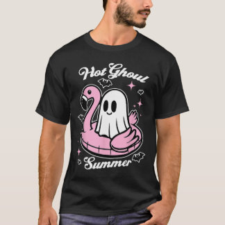Hett Ghoul Summer Flamingo Ghost Summerween T Shirt