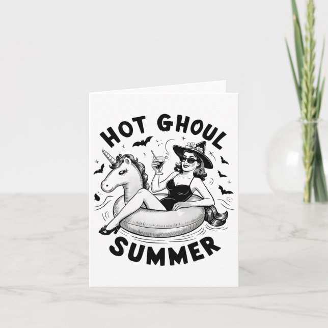 Hett Ghoul Summer Funny Halloween Outfit Costumes Kort (Framsida)