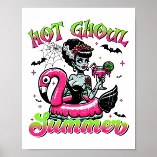 Hett Ghoul Summer Halloween Beach Vibes Aesthetic Poster