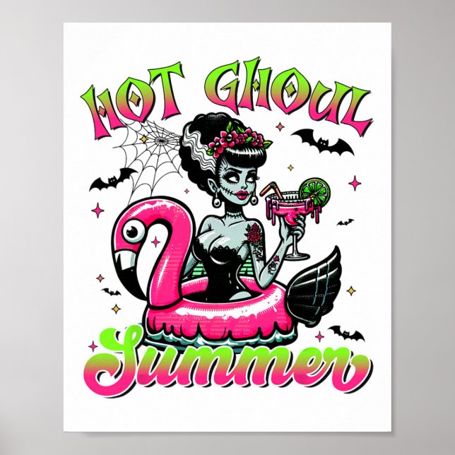 Hett Ghoul Summer Halloween Beach Vibes Aesthetic Poster (Framsidan)