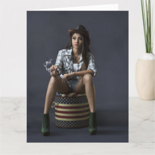 HETT GIRL MED CIGAR BIRTHDAY GREETARD TACK KORT