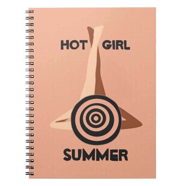 Hett Girl Summer Peach Sand Anteckningsbok (Framsidan)